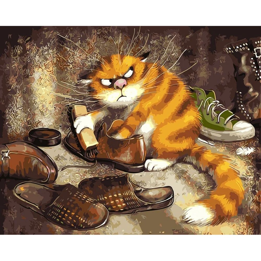 Cat Brushing Shoes Framed Pictures Painting By Numbers Wall Art Handwork Canvas Oil Painting DIY Home Decor For Living Room
Cat Brushing Shoes Framed Pictures Painting By Numbers Wall Art Handwork Canvas Oil Painting DIY Home Decor For Living Room