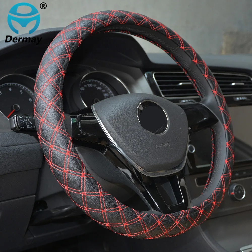 DERMAY 5colors CAR STEERNG WHEEL COVER Faux Leather Universal M Size fit STEERING-WHEEL 14-15" 95% Cars Skidproof Four Seasons
DERMAY 5colors CAR STEERNG WHEEL COVER Faux Leather Universal M Size fit STEERING-WHEEL 14-15" 95% Cars Skidproof Four Seasons