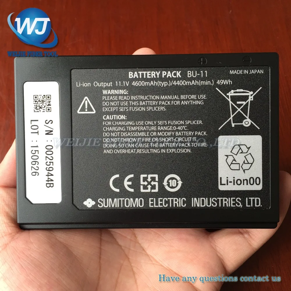 DHL Free shipping Sumitomo BU-11S battery for type-71c type-81c T-71M T-81M T-71C/ T-81C/ Z1C fusion splicer
DHL Free shipping Sumitomo BU-11S battery for type-71c type-81c T-71M T-81M T-71C/ T-81C/ Z1C fusion splicer