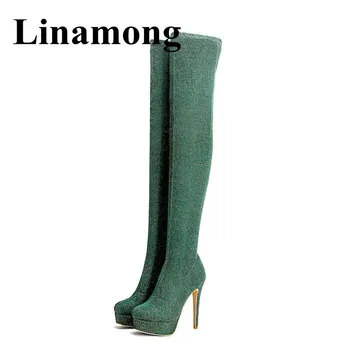 2018 Newest Spring And Autumn 3.5cm Platform Super High Heel Round Toe Over The Knee Bling Stretch Boots Fashion Women Boots
2018 Newest Spring And Autumn 3.5cm Platform Super High Heel Round Toe Over The Knee Bling Stretch Boots Fashion Women Boots