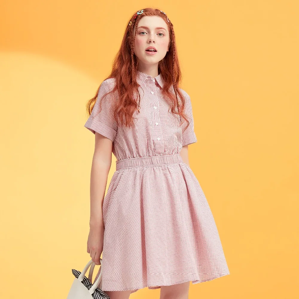 Metersbonwe brand stripe dress lady spring is tasted newly pure and fresh sweet show waist lace-up dress
Metersbonwe brand stripe dress lady spring is tasted newly pure and fresh sweet show waist lace-up dress