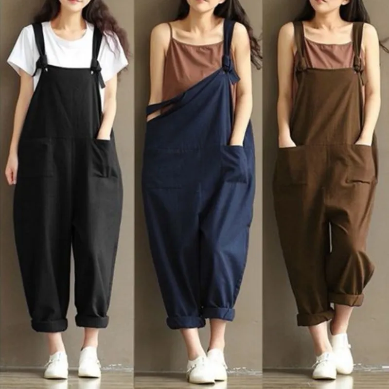 M-3XL Fashion Solid Color Jumpsuit Women Vintage Strap Harem Trousers Ladies Overall Pants Casual Plus Size Soft Playsuit Women
M-3XL Fashion Solid Color Jumpsuit Women Vintage Strap Harem Trousers Ladies Overall Pants Casual Plus Size Soft Playsuit Women