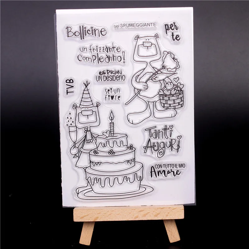 Italian Word Bear birthday Transparent Clear Silicone Stamps for DIY Scrapbooking Card Making diy photo Roller album Decorative
Italian Word Bear birthday Transparent Clear Silicone Stamps for DIY Scrapbooking Card Making diy photo Roller album Decorative