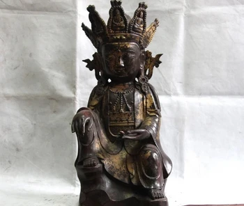 Chinese Buddhism Bronze Copper Gild Maitreya Kwan-yin Bodhisattva Buddha Statue
Chinese Buddhism Bronze Copper Gild Maitreya Kwan-yin Bodhisattva Buddha Statue