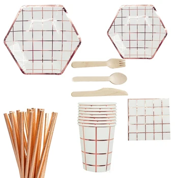 Serves 8 metallic rose gold wedding birthday disposable party tableware dinnerware party supplies set paper plates cups straws
Serves 8 metallic rose gold wedding birthday disposable party tableware dinnerware party supplies set paper plates cups straws