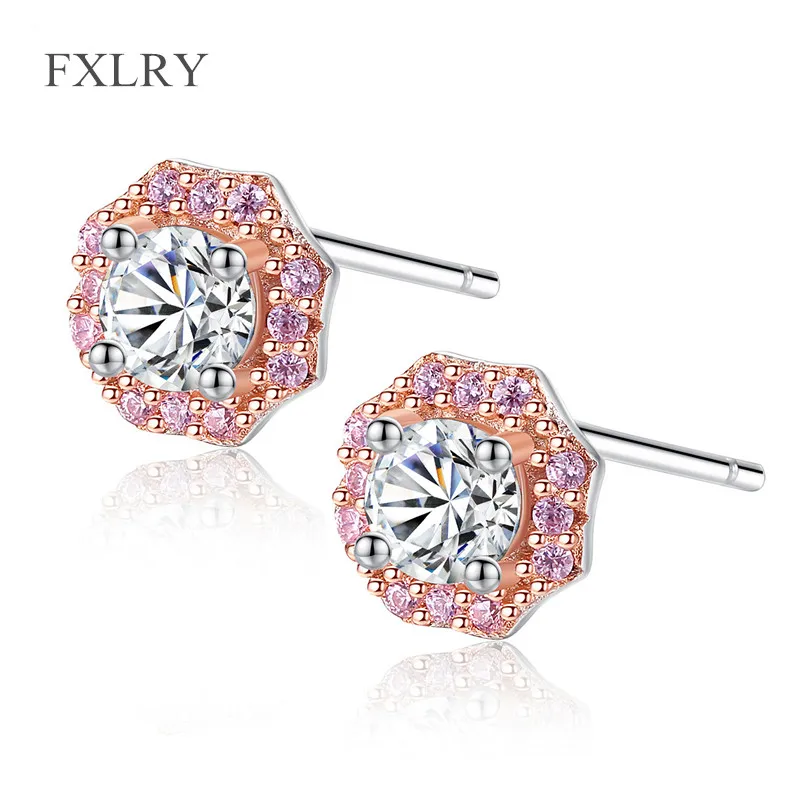 FXLRY Romantic Silver color Micro Pave Zircon Flower-Shaped Stud Earrings For Women Dancing Party Gift Jewelry
FXLRY Romantic Silver color Micro Pave Zircon Flower-Shaped Stud Earrings For Women Dancing Party Gift Jewelry
