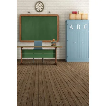 Back to School Themed Backdrop Wooden Floor Printed Blue Cabinet Clock White Brick Wall Green Board Desk Kids Photo Backgrounds
Back to School Themed Backdrop Wooden Floor Printed Blue Cabinet Clock White Brick Wall Green Board Desk Kids Photo Backgrounds