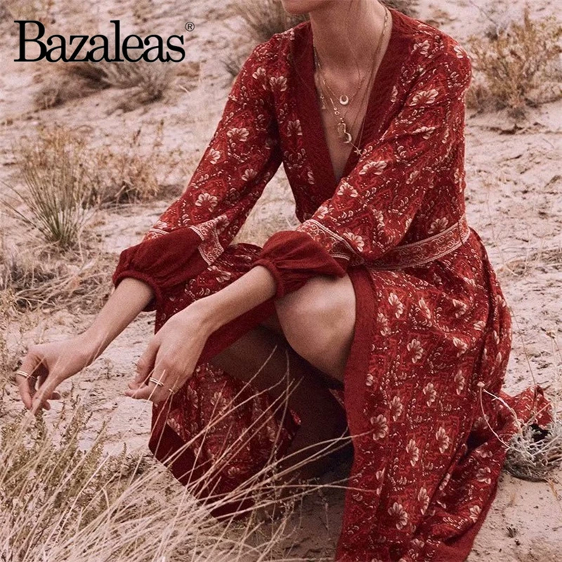 Bazaleas 2019 Indie Folk V Neck Women Dress Fashion Red Floral vestidos Slim Ruffles Midi Dress Split Women Dresses Casual
Bazaleas 2019 Indie Folk V Neck Women Dress Fashion Red Floral vestidos Slim Ruffles Midi Dress Split Women Dresses Casual