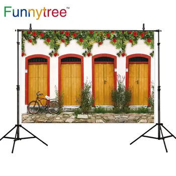 Funnytree photography Photo background outdoor white yellow door flower buliding bicycle stone floor photophone studio backdrops
Funnytree photography Photo background outdoor white yellow door flower buliding bicycle stone floor photophone studio backdrops