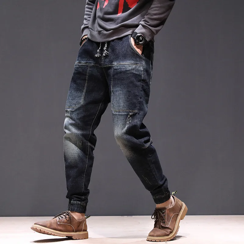 Men's Harem Jeans 2018 New Autumn Spring Hip Hop Loose Elastic Waist Drawstring Beam Foot Casual Denim Trousers Jeans 28-42
Men's Harem Jeans 2018 New Autumn Spring Hip Hop Loose Elastic Waist Drawstring Beam Foot Casual Denim Trousers Jeans 28-42