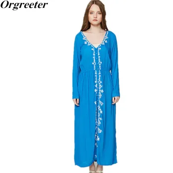Boho long dress 2018 Summer Vintage floral Embroidery v-neck Long sleeve Front buckle Casual dresses hippie brand women Dresses
Boho long dress 2018 Summer Vintage floral Embroidery v-neck Long sleeve Front buckle Casual dresses hippie brand women Dresses