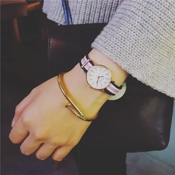 Classical Striped Nato Nylon Canvas Strap Women Watches Ulzzang Fashion Brand Quartz Female Watch Wild Woman Wristwatches
Classical Striped Nato Nylon Canvas Strap Women Watches Ulzzang Fashion Brand Quartz Female Watch Wild Woman Wristwatches