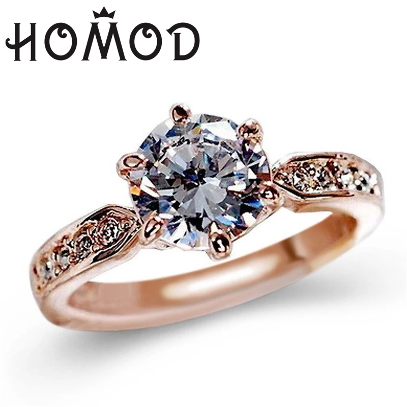 HOMOD 1.75ct AAA CZ Zircon Engagement Rings for women Rose Gold Color Wedding Rings Female Austrian Crystals Jewelry Drop Ship
HOMOD 1.75ct AAA CZ Zircon Engagement Rings for women Rose Gold Color Wedding Rings Female Austrian Crystals Jewelry Drop Ship