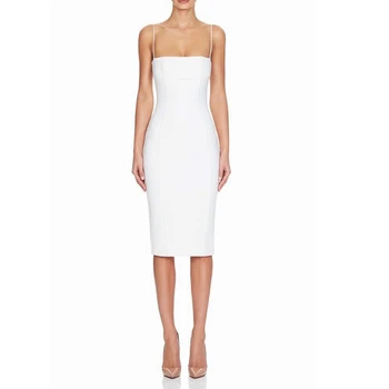 2019 Chic Summer Dress White Spaghetti Strap Sexy Women bandage Dress Solid Bodycon Backless Clubwear Vestidos Party Night
2019 Chic Summer Dress White Spaghetti Strap Sexy Women bandage Dress Solid Bodycon Backless Clubwear Vestidos Party Night
