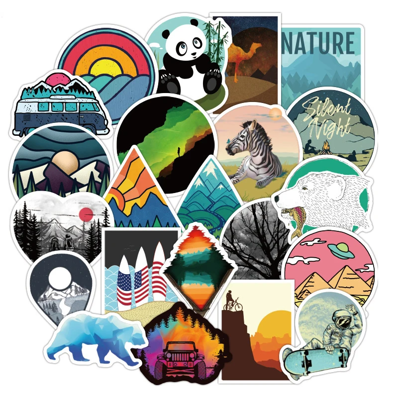 50PCS Outdoor Travel Scenery Stickers Trolley Graffiti Round Stickers Cute Waterproof Guitar Skateboard Doodle Stickers F3
50PCS Outdoor Travel Scenery Stickers Trolley Graffiti Round Stickers Cute Waterproof Guitar Skateboard Doodle Stickers F3