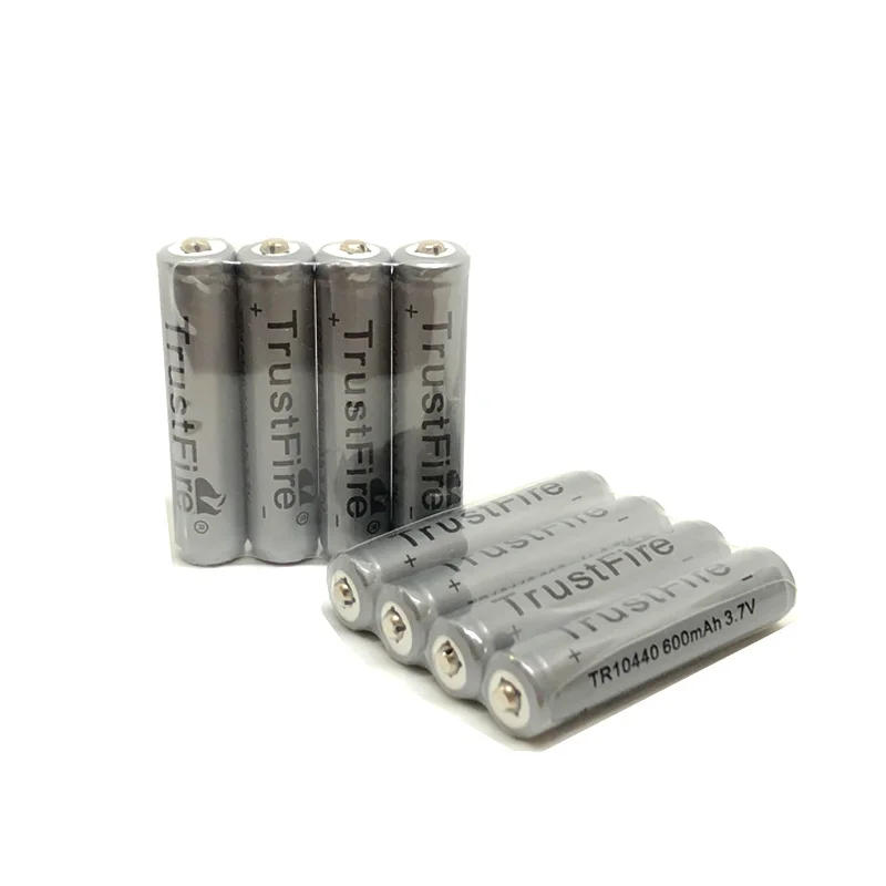 

6pcs/lot TrustFire 3.7V 600mAh TR 10440 Battery Rechargeable Lithium Batteries with Protected PCB for LED Flashlights Headlamps