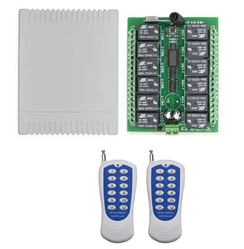 DC 12V 24V 12 CH 12CH RF Wireless Remote Control Switch System,315/433 MHz Transmitter Receiver for garage door gate light lamp
DC 12V 24V 12 CH 12CH RF Wireless Remote Control Switch System,315/433 MHz Transmitter Receiver for garage door gate light lamp