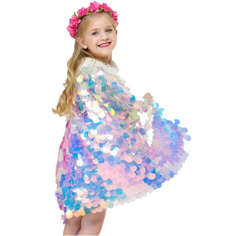 Baby Girl Sequin Mermaid Cloak 2019 New Girls Cute Princess Shiny Cloak Kids Christmas Halloween Costume Dress Up Party 3-10 Y
Baby Girl Sequin Mermaid Cloak 2019 New Girls Cute Princess Shiny Cloak Kids Christmas Halloween Costume Dress Up Party 3-10 Y