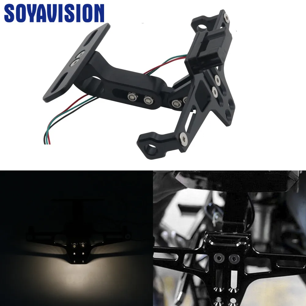 Universal Motorcycle License Plate Bracket Holder with LED Light For Honda Yamaha Kawasaki Z750 R3 Z800 R6 MT07 MT09 MT10
Universal Motorcycle License Plate Bracket Holder with LED Light For Honda Yamaha Kawasaki Z750 R3 Z800 R6 MT07 MT09 MT10