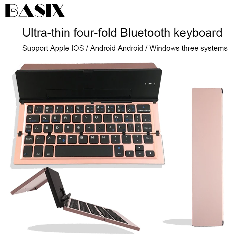 Беспроводная Bluetooth-клавиатура BASIX перезаряжаемая портативная 3 0 складная