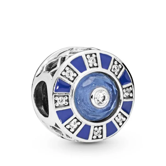 2019 New style Authentic 925 Sterling Silver Blue Mosaic Charm Fit pandora Bracelet Bangle charm DIY jewelry
