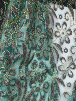 African Latest French Net Lace with beads Tulle Lace Fabric With gold glitter S775 For Party Dress
African Latest French Net Lace with beads Tulle Lace Fabric With gold glitter S775 For Party Dress