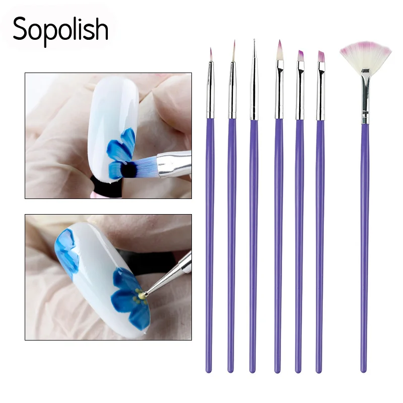 Sopolish Nail Art Brushes For Gel Polish 7PCS/Set UV Dotting Painting Drawing Pen Nail Tip for Beauty Manicure Nails Accessoires
Sopolish Nail Art Brushes For Gel Polish 7PCS/Set UV Dotting Painting Drawing Pen Nail Tip for Beauty Manicure Nails Accessoires