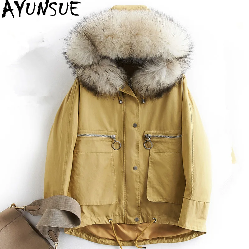 AYUNSUE Women's Down Jacket Real Raccoon Fur Collar Korean Jackets Winter Jacket Women Warm Coat Female Parkas Mujer 2019 MY3534
AYUNSUE Women's Down Jacket Real Raccoon Fur Collar Korean Jackets Winter Jacket Women Warm Coat Female Parkas Mujer 2019 MY3534