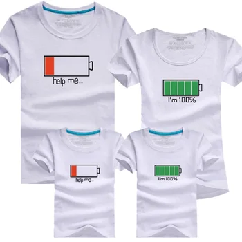 Father Son Matching Clothes Family Look Mommy and Me Daddy Baby Shirts Battery Printed Like Mother Daughter Son Creative T-shirt
Father Son Matching Clothes Family Look Mommy and Me Daddy Baby Shirts Battery Printed Like Mother Daughter Son Creative T-shirt