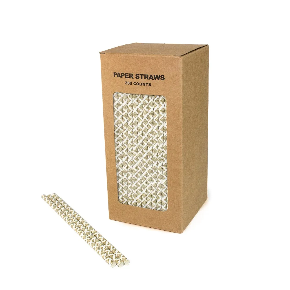 Free Shipping 100% Biodegradable Paper Straws For Birthday Party, Gold Damask Paper Straws 250 Counts Box
Free Shipping 100% Biodegradable Paper Straws For Birthday Party, Gold Damask Paper Straws 250 Counts Box
