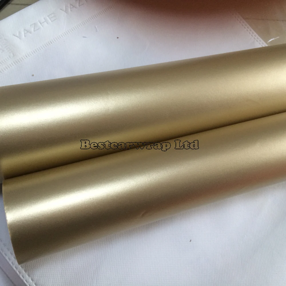champagne satin matt vinyl car wrap Metallic light gold Car wrap stickers (5)