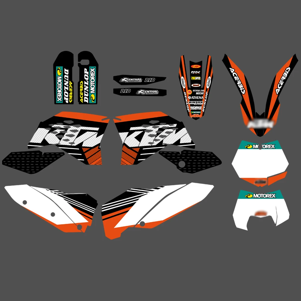TEAM GRAPHIC WITH MATCHING BACKGROUND STICKER DECALS FOR KTM SX SXF FULL SIZE MODEL 2007-2010 EXC XC FULL SIZE MODEL 2008-2011
TEAM GRAPHIC WITH MATCHING BACKGROUND STICKER DECALS FOR KTM SX SXF FULL SIZE MODEL 2007-2010 EXC XC FULL SIZE MODEL 2008-2011