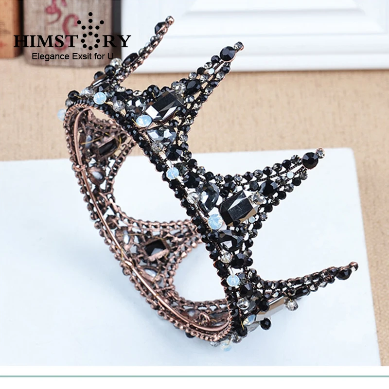 Himstory Baroque Vintage Black Rhinestone Beads Round Crown Wedding Hair Accessories Luxury Crystal Queen King Crowns
Himstory Baroque Vintage Black Rhinestone Beads Round Crown Wedding Hair Accessories Luxury Crystal Queen King Crowns