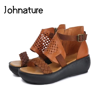 Johnature Genuine Leather Summer Platform Sandals Casual Zipper Solid Retro Ankle-wrap Flat With Hollow Handmade Women Shoes
Johnature Genuine Leather Summer Platform Sandals Casual Zipper Solid Retro Ankle-wrap Flat With Hollow Handmade Women Shoes