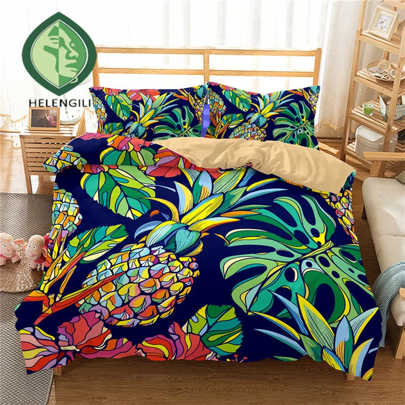 HELENGILI 3D Bedding Set pineapple Print Duvet cover set lifelike bedclothes with pillowcase bed set home Textiles #BL-15
HELENGILI 3D Bedding Set pineapple Print Duvet cover set lifelike bedclothes with pillowcase bed set home Textiles #BL-15