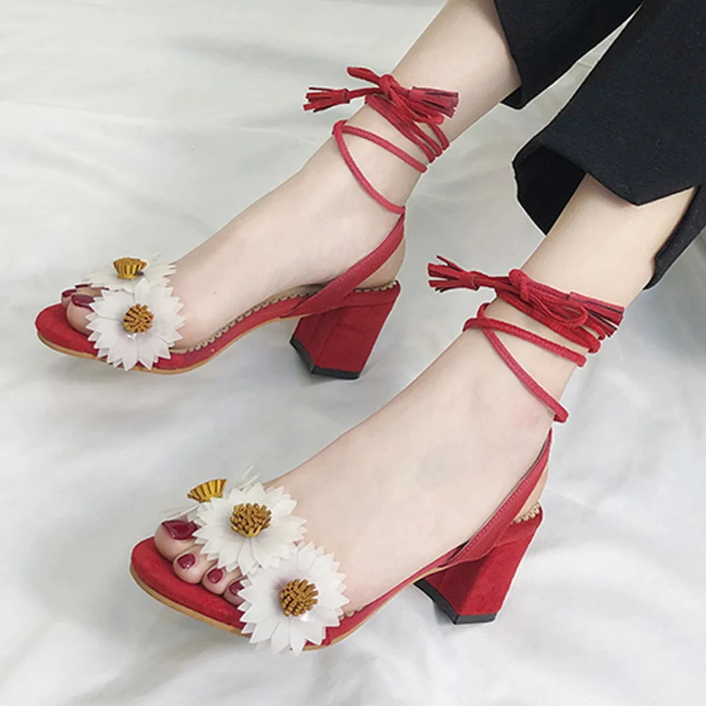 wedding Women Sandals Fashion Solid Color flower lace up square heel sandals Summer Open Toe Beach Shoes party Roman Sandals
wedding Women Sandals Fashion Solid Color flower lace up square heel sandals Summer Open Toe Beach Shoes party Roman Sandals