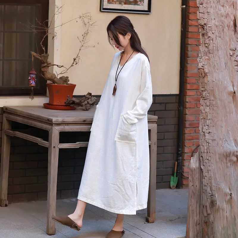 ARANSUE New 2019 spring summer women robe Big size retro female Dresses v collar long dress chinese style clothes
ARANSUE New 2019 spring summer women robe Big size retro female Dresses v collar long dress chinese style clothes