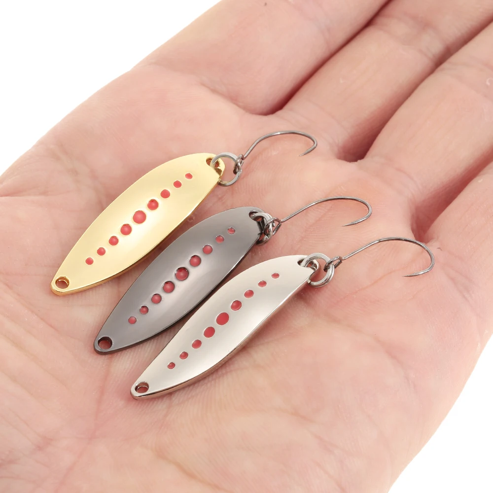 

YAPADA Fishing Lures 6PCS 2g/3.3cm 3g/3.8cm Zinc Alloy Hard Fishing Lures Spoon Sequin Paillette Baits with Single Hook Pesca
