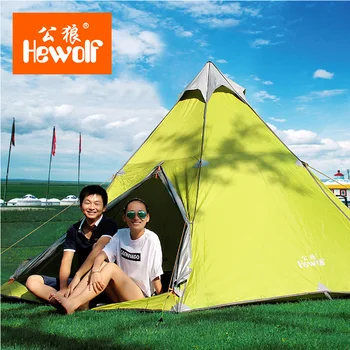 Hewolf 6-8 people aluminum pole anti rainstorm silvering sunscreen PU3000 outdoor camping tent
Hewolf 6-8 people aluminum pole anti rainstorm silvering sunscreen PU3000 outdoor camping tent
