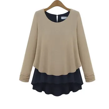Summer Shirt Ruffled Loose Women's Shirt Women Blusas Leaf Hem Fake Two Pcs Stitching Chiffon Blouse Lady Blusas Mujer Moda
Summer Shirt Ruffled Loose Women's Shirt Women Blusas Leaf Hem Fake Two Pcs Stitching Chiffon Blouse Lady Blusas Mujer Moda