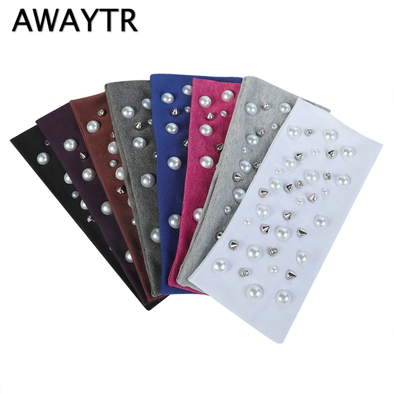 AWAYTR Solid Pearl Rhinestone Headband For Women Head Wrap Wide Turban Bandanas Elastic Girls Hair Bands Hair Accessories
AWAYTR Solid Pearl Rhinestone Headband For Women Head Wrap Wide Turban Bandanas Elastic Girls Hair Bands Hair Accessories