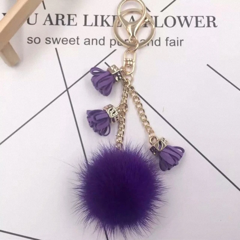Flower Keychains Genuine Real Mink Fur Ball Keychain for Keys Car Key Chain Ring Pendant For Women Bag Charm K039-purple
Flower Keychains Genuine Real Mink Fur Ball Keychain for Keys Car Key Chain Ring Pendant For Women Bag Charm K039-purple