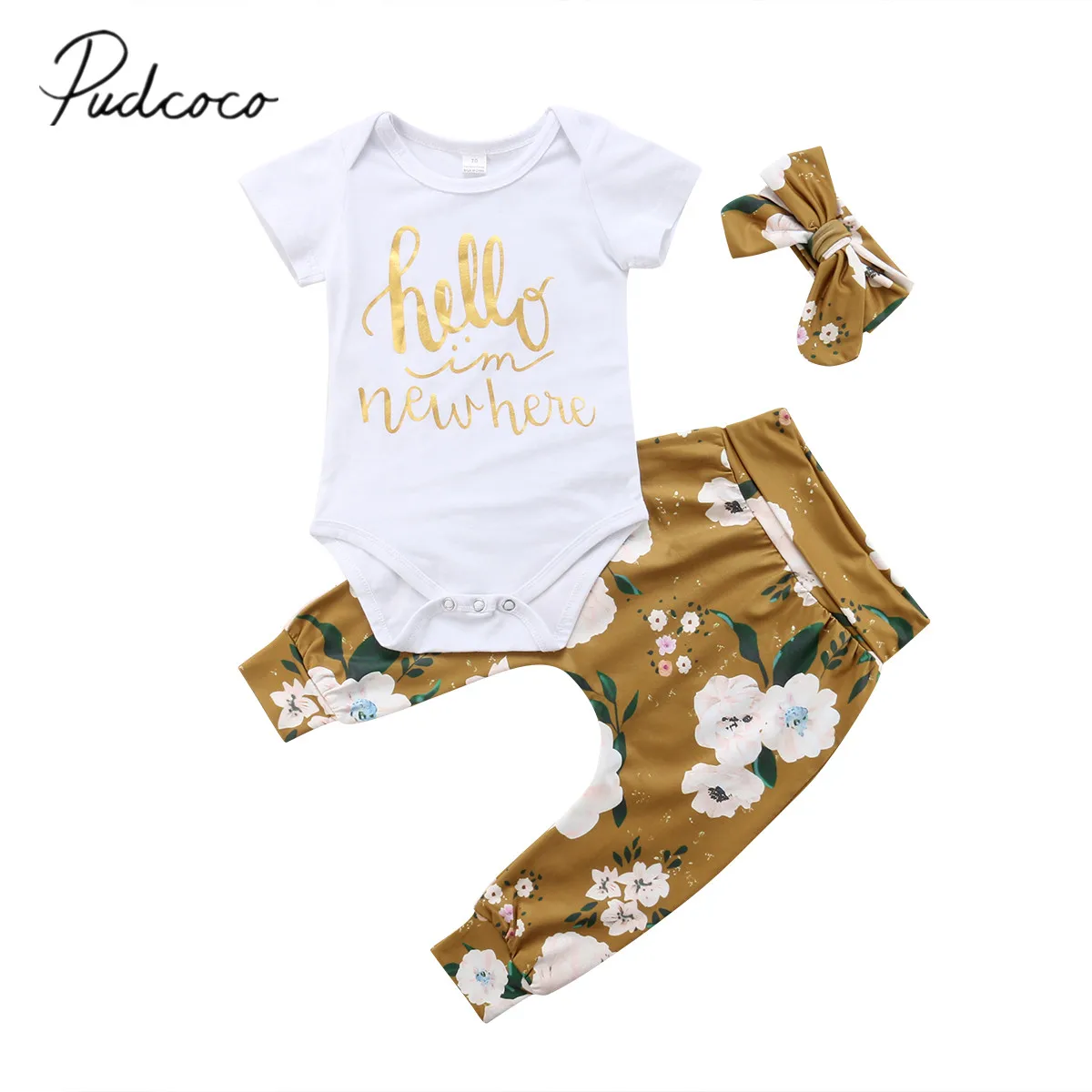 2018 Brand New Newborn Infant Baby Girls Clothes Sets 3PCS Short Sleeve Letter Print White Romper+Floral Pants+Headband 0-24M
2018 Brand New Newborn Infant Baby Girls Clothes Sets 3PCS Short Sleeve Letter Print White Romper+Floral Pants+Headband 0-24M