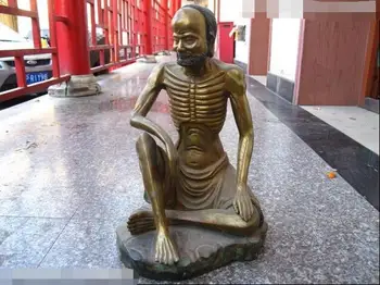 16"Tibet Buddhism Fane old Bronze Gild skeleton arhat patron saint Buddha Statue
16"Tibet Buddhism Fane old Bronze Gild skeleton arhat patron saint Buddha Statue