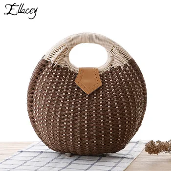 Bohemian Style Summer Round Handbag Straw Beach Bag Travel Shopping Tote Bag Moon shaped Bag Semicircle Bamboo Box Wooden Purse
Bohemian Style Summer Round Handbag Straw Beach Bag Travel Shopping Tote Bag Moon shaped Bag Semicircle Bamboo Box Wooden Purse