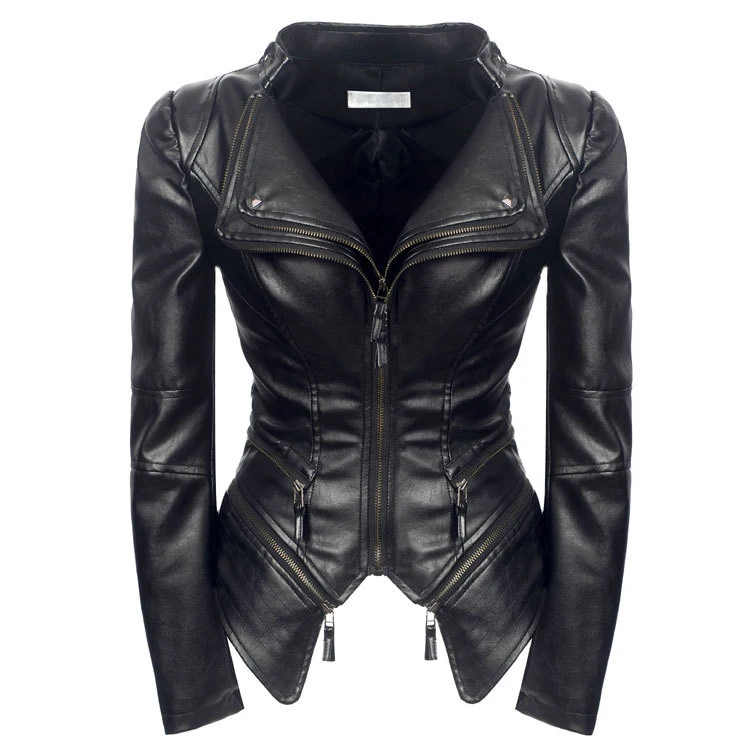 2019 Autumn Winter Women Leather Jacket Black Gothic Faux Leather Coats Motorcycle Biker Jackets Slim Punk Tops Outerwear Woman
2019 Autumn Winter Women Leather Jacket Black Gothic Faux Leather Coats Motorcycle Biker Jackets Slim Punk Tops Outerwear Woman