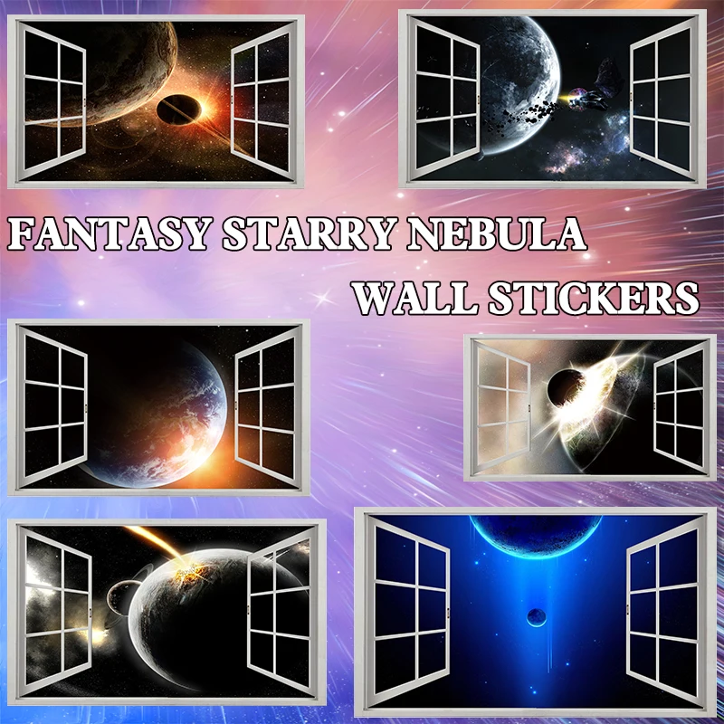 3D Simulation Window Cosmic planets Wall Sticker For Baby Room Wall Decor Fantasy Outer Space Waterproof Self-sticking Art Mural
3D Simulation Window Cosmic planets Wall Sticker For Baby Room Wall Decor Fantasy Outer Space Waterproof Self-sticking Art Mural