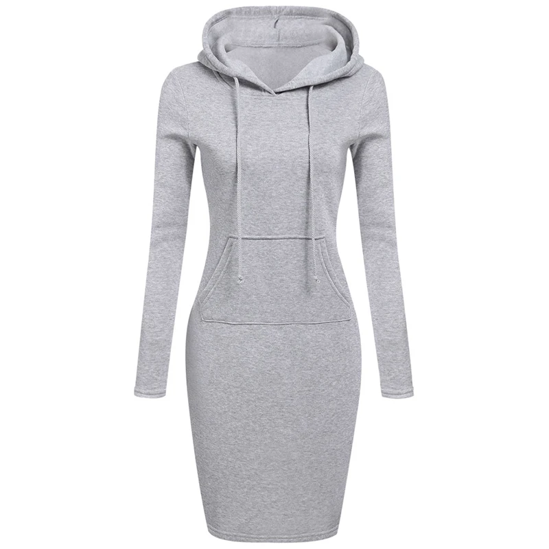 Women Long Sleeve Hooded Sweatshirt Dress Ladies Bodycon Hoodies Dress With Pocket Casual Sheath Knee Length Dress
Women Long Sleeve Hooded Sweatshirt Dress Ladies Bodycon Hoodies Dress With Pocket Casual Sheath Knee Length Dress
