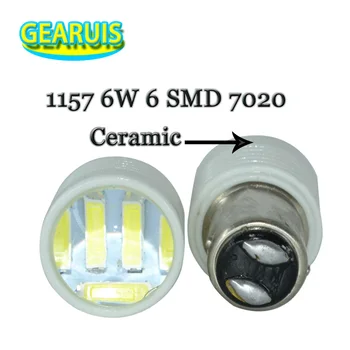 100pcs Car LED P21/5W S25 1157 Ceramic BAY15D 6 SMD 7020 LED 6W bulb White Blue Red lamp auto brake lights rear light 12V to 24V
100pcs Car LED P21/5W S25 1157 Ceramic BAY15D 6 SMD 7020 LED 6W bulb White Blue Red lamp auto brake lights rear light 12V to 24V