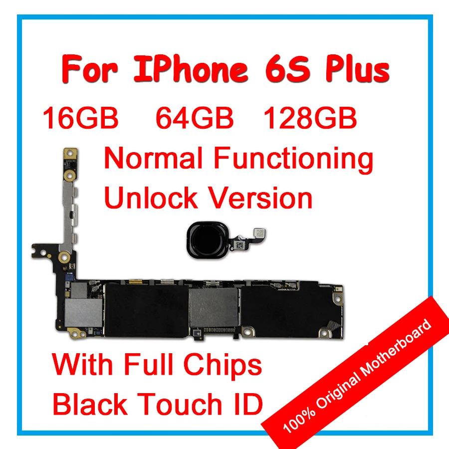 Motherboard For iPhone 6SP 6S Plus 16GB 32GB 64GB 128GB 100% Unlock Mainboard With Chips IOS Logic Board Black Touch ID
Motherboard For iPhone 6SP 6S Plus 16GB 32GB 64GB 128GB 100% Unlock Mainboard With Chips IOS Logic Board Black Touch ID